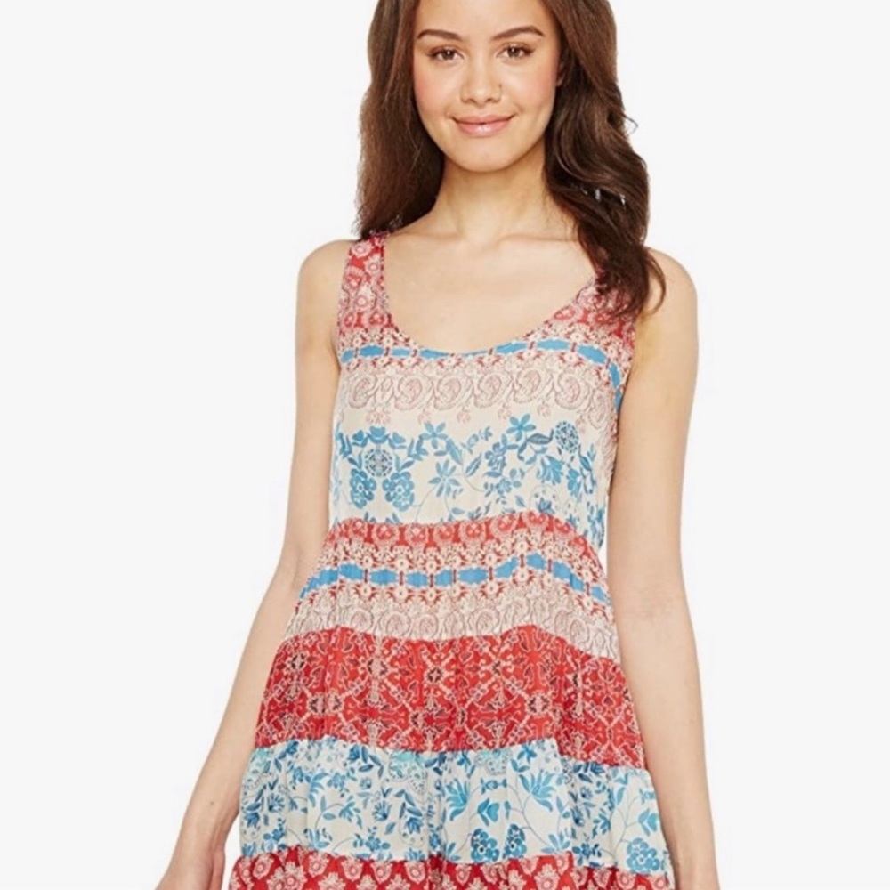 Johnny Was Archi Boho Floral Tiered Tunic Tank